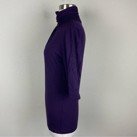 Banana Republic Purple Short Sleeve Knit Turtleneck Top Small - Picture 4 of 7